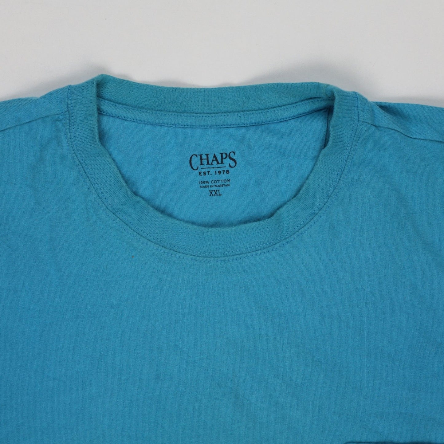 Chaps Men's XXL Blue Cotton T-Shirt Classic Crew Neck