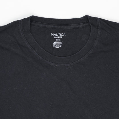 Nautica Men's Black Long Sleeve T-Shirt XL 100% Cotton Crew Neck Casual