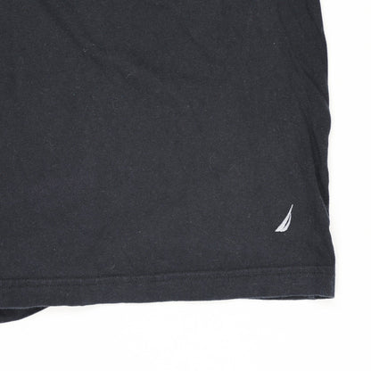 Nautica Men's Black Long Sleeve T-Shirt XL 100% Cotton Crew Neck Casual