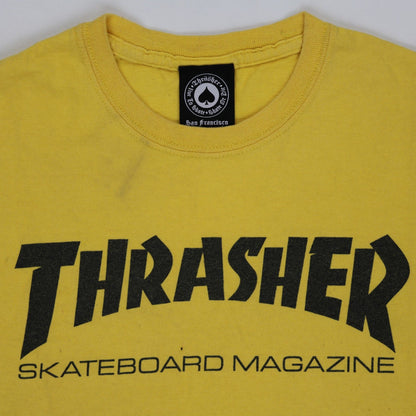 Thrasher Vintage Yellow T-Shirt Large Cotton Crew Neck Streetwear