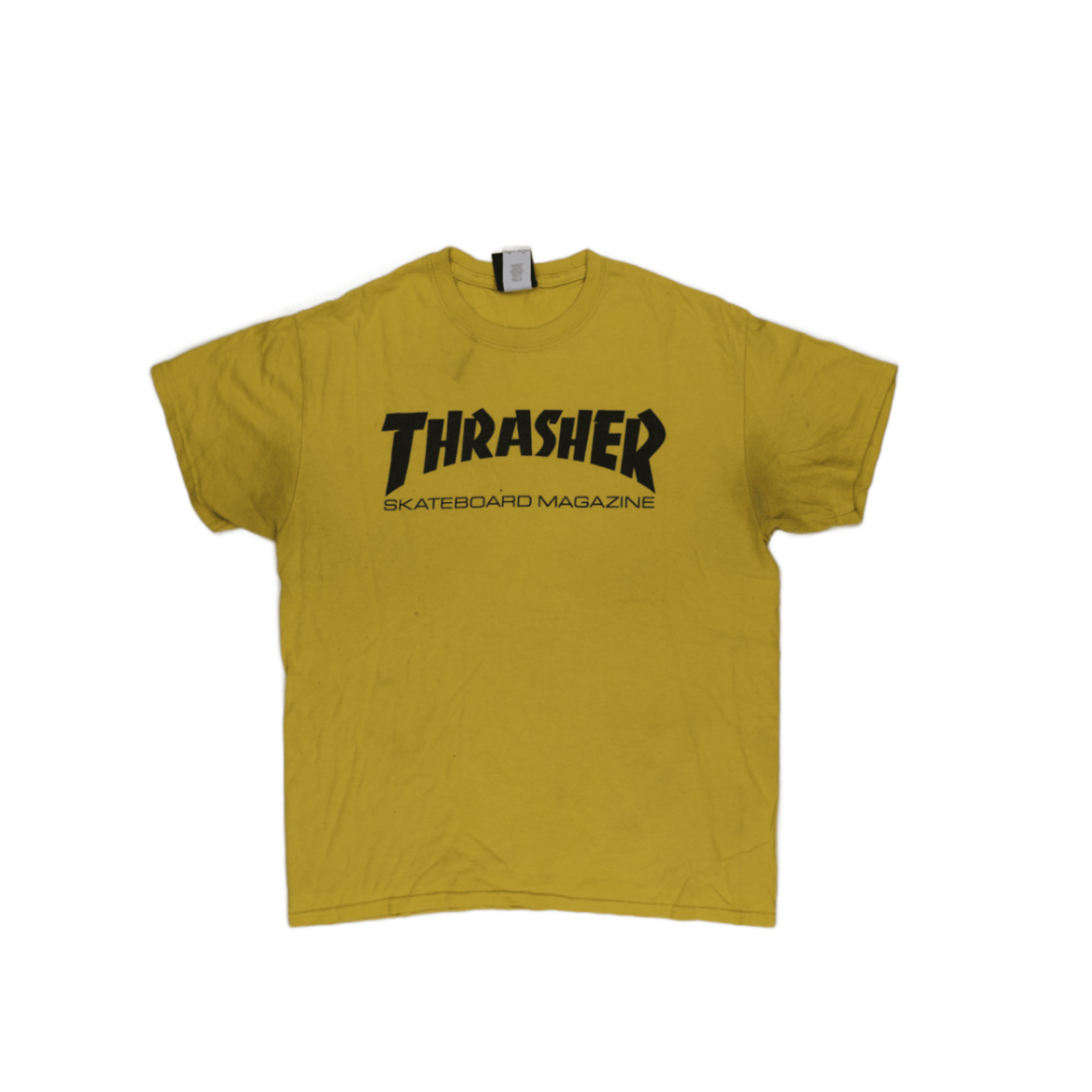 Thrasher Vintage Yellow T-Shirt Large Cotton Crew Neck Streetwear