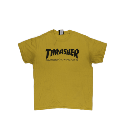 Thrasher Vintage Yellow T-Shirt Large Cotton Crew Neck Streetwear