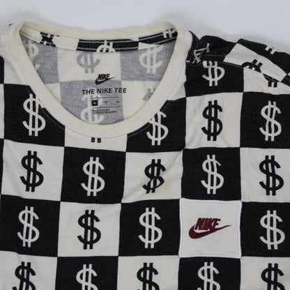 Nike Dollar Sign Print Graphic Sweatshirt Black White XL Cotton Crew Neck