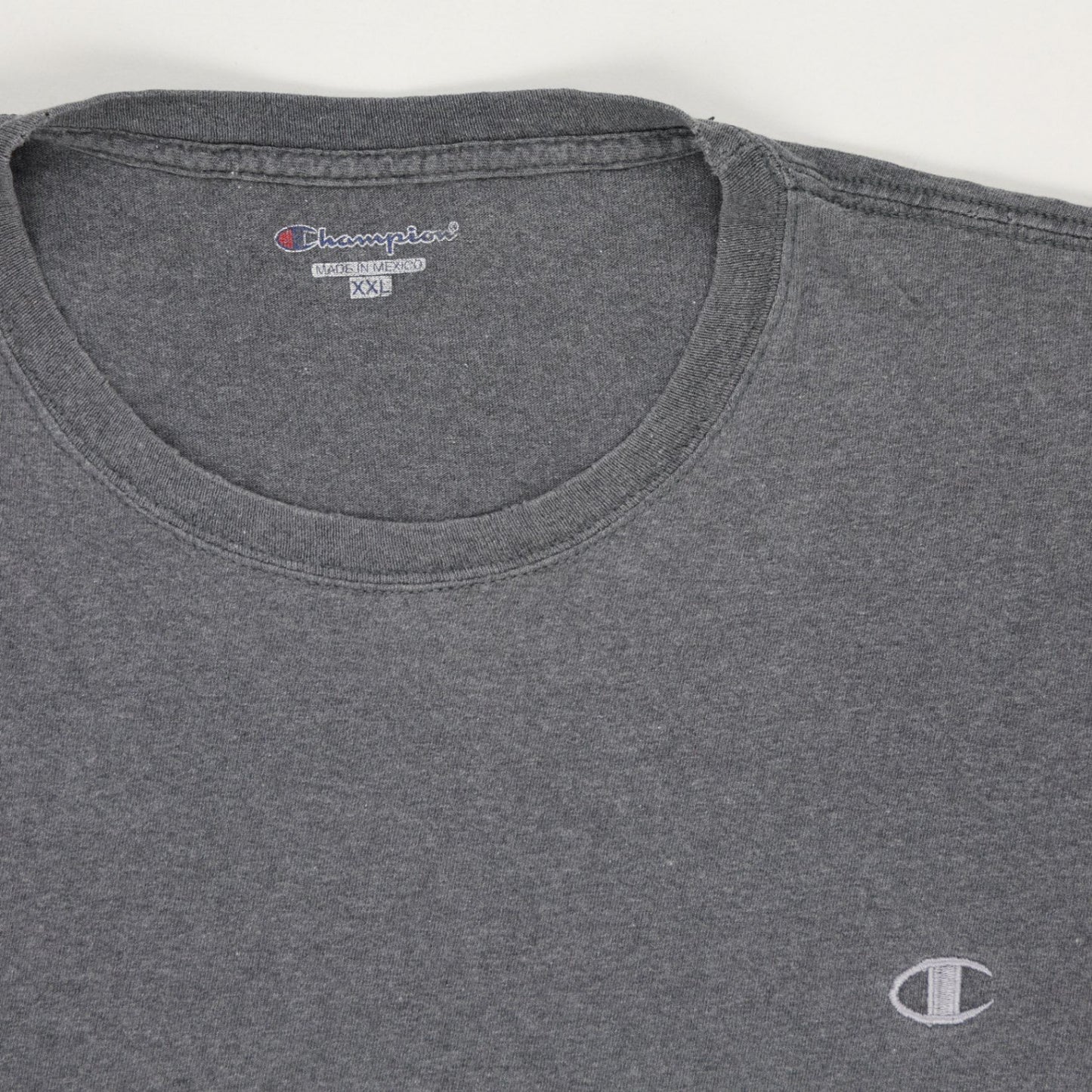 Champion Grey Crew Neck T-Shirt XXL Cotton Short Sleeve Casual Men's Clothing