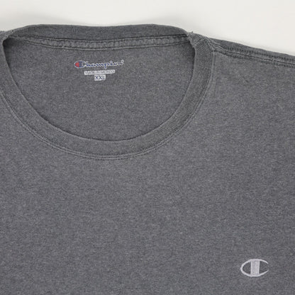 Champion Grey Crew Neck T-Shirt XXL Cotton Short Sleeve Casual Men's Clothing