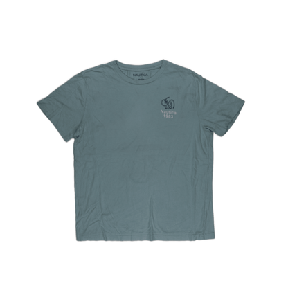 Nautica 1983 Blue Cotton Casual T-Shirt for Men Size Large Crew Neck