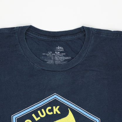 Columbia PFG Navy Fish Graphic T-shirt Men's Medium 100% Cotton Crew Neck