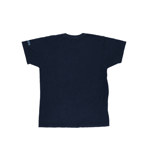 Columbia PFG Navy Fish Graphic T-shirt Men's Medium 100% Cotton Crew Neck