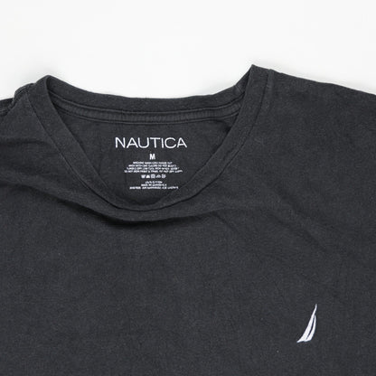 Nautica Black Cotton Short Sleeve T-Shirt for Men Size Medium