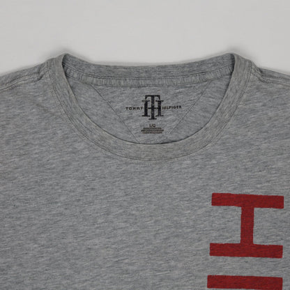 Tommy Hilfiger Grey Cotton Crew Neck T-Shirt Large