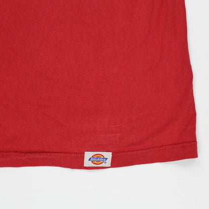 Dickies Red Cotton T-Shirt Medium Crew Neck Casual Mens Shirt