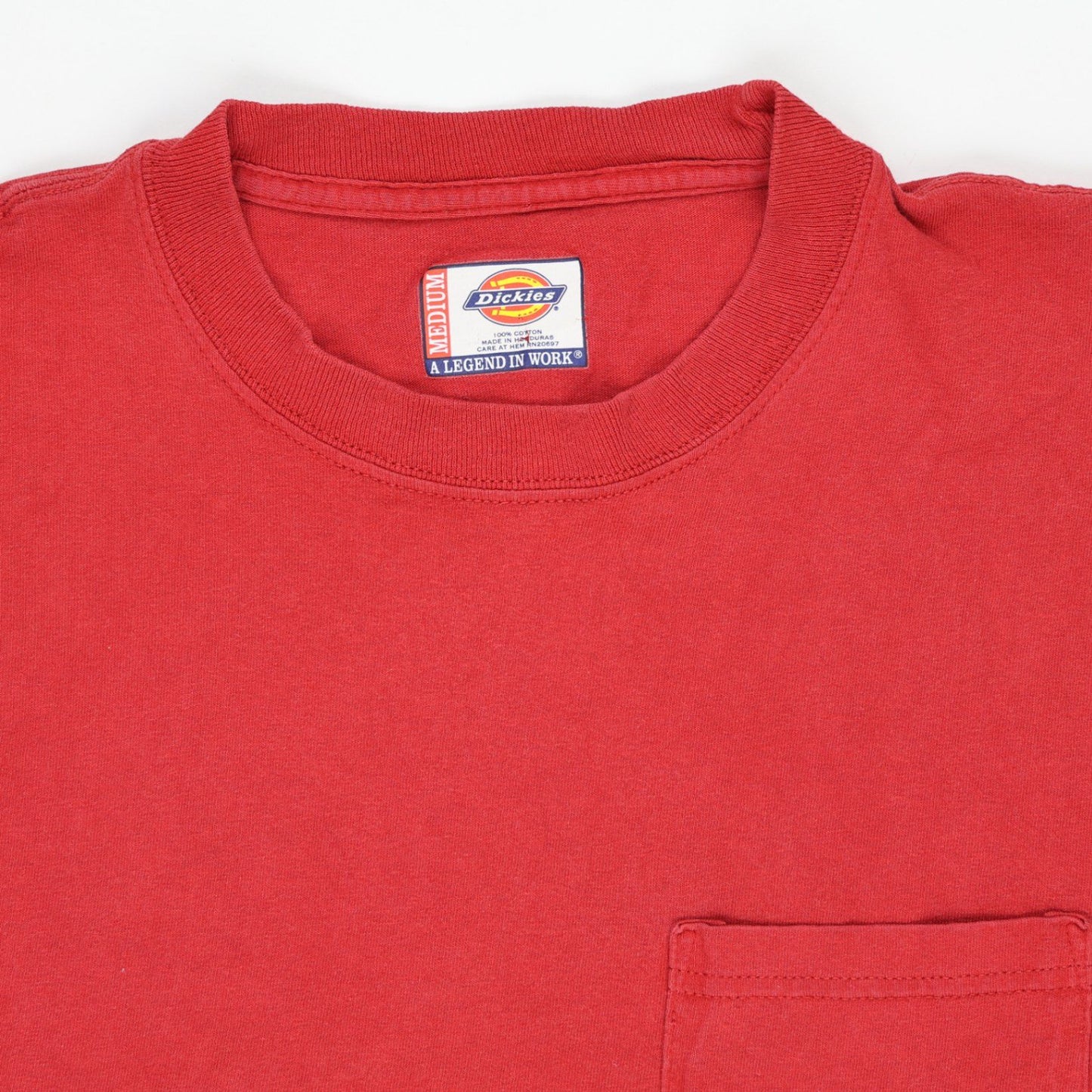 Dickies Red Cotton T-Shirt Medium Crew Neck Casual Mens Shirt