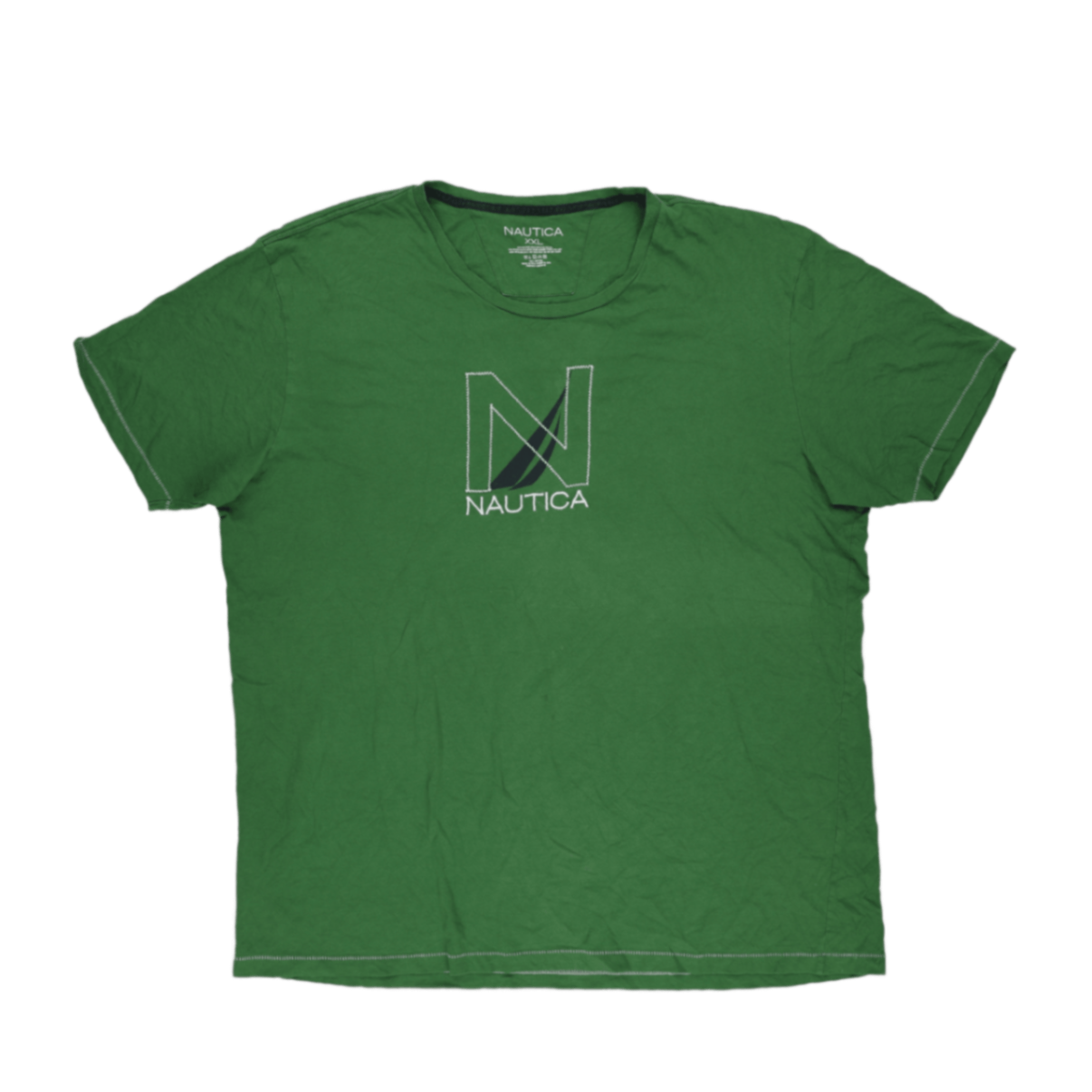 Nautica Men's Casual Green Cotton T-Shirt XXL Short Sleeve Crew Neck