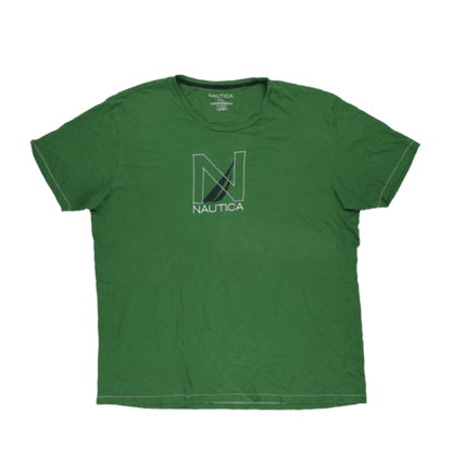 Nautica Men's Casual Green Cotton T-Shirt XXL Short Sleeve Crew Neck