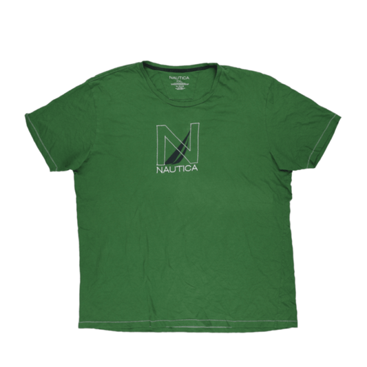 Nautica Men's Casual Green Cotton T-Shirt XXL Short Sleeve Crew Neck