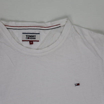 Tommy Jeans White Cotton Crew Neck T-Shirt Size M