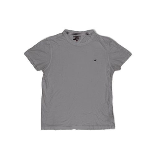 Tommy Jeans White Cotton Crew Neck T-Shirt Size M