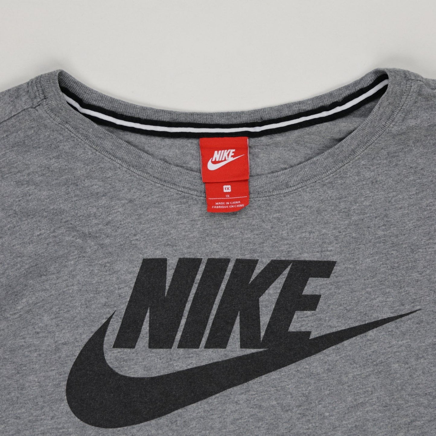 Nike Grey Cotton Long Sleeve T-Shirt for Men Size 1X Casual Crew Neck