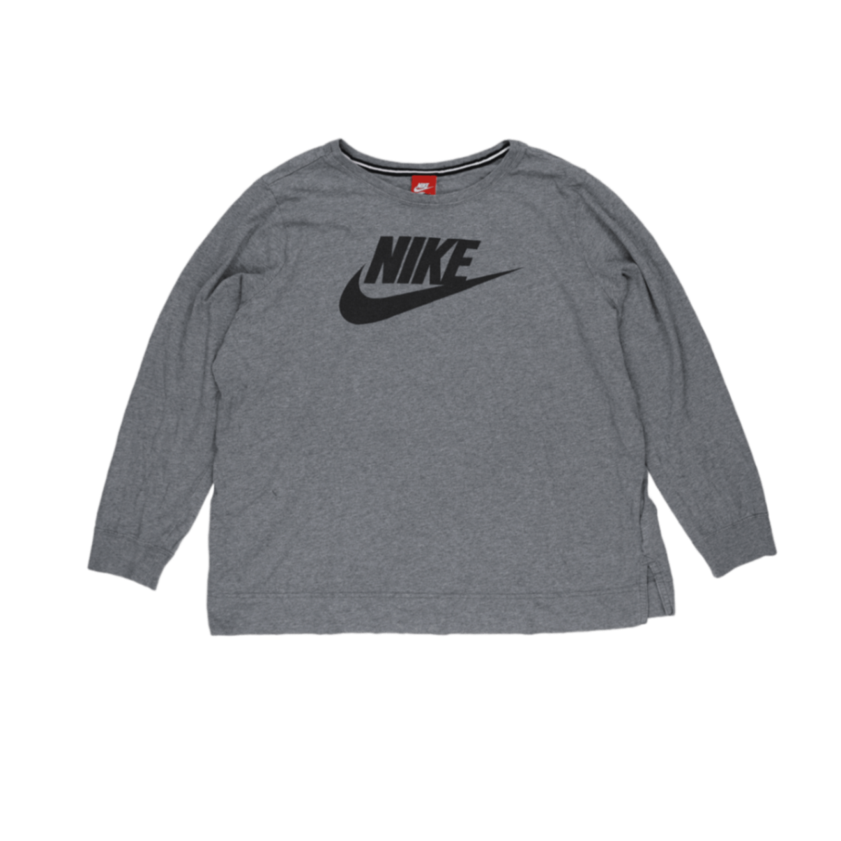 Nike Grey Cotton Long Sleeve T-Shirt for Men Size 1X Casual Crew Neck