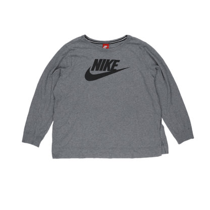 Nike Grey Cotton Long Sleeve T-Shirt for Men Size 1X Casual Crew Neck