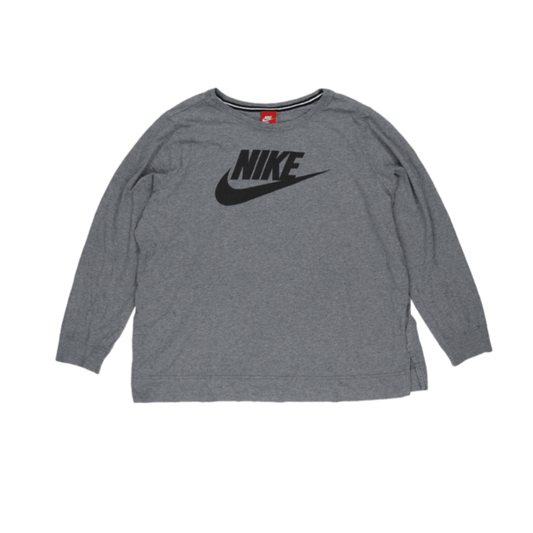 Nike Grey Cotton Long Sleeve T-Shirt for Men Size 1X Casual Crew Neck