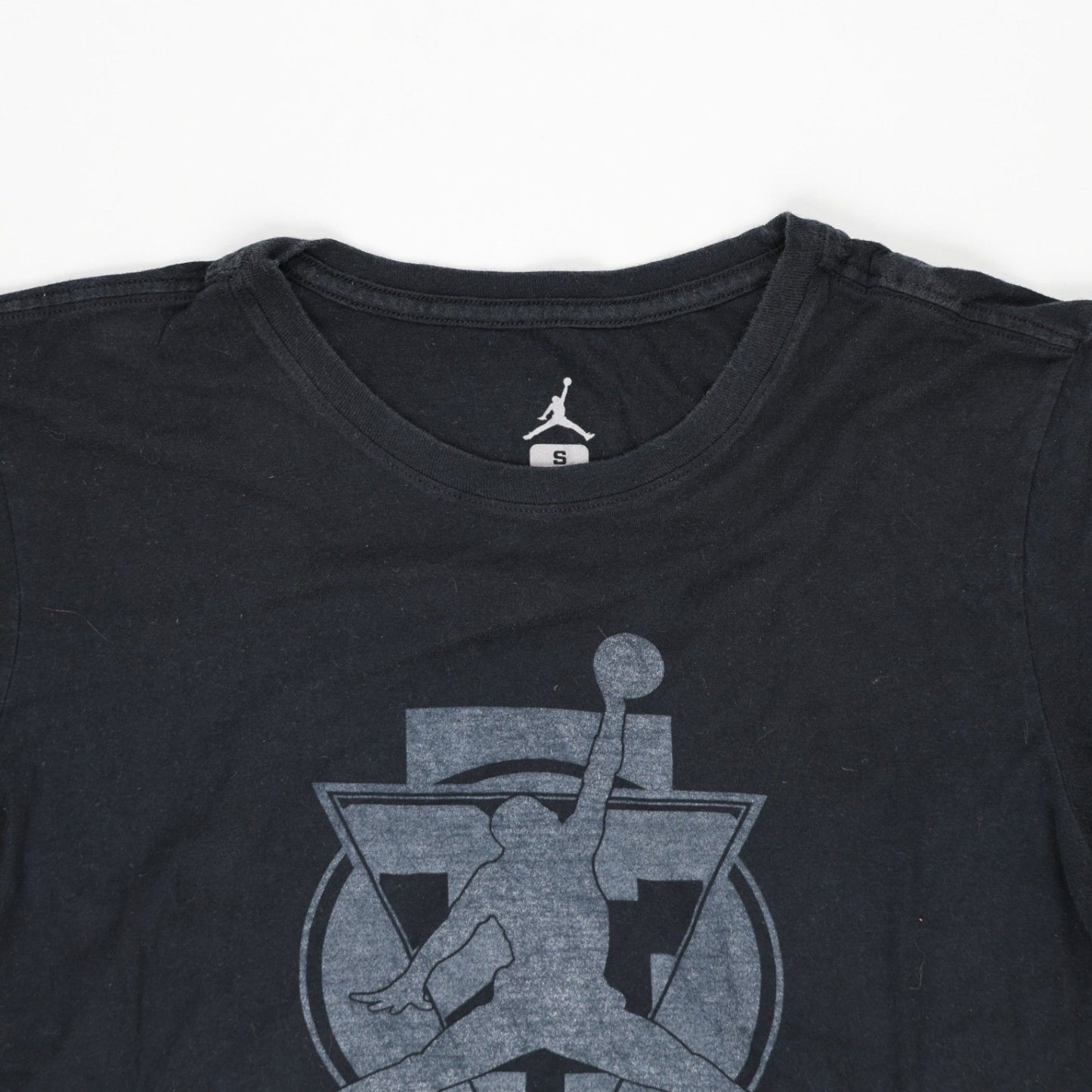 Jordan Black Graphic Logo T-Shirt Men's Small Cotton Crew Neck