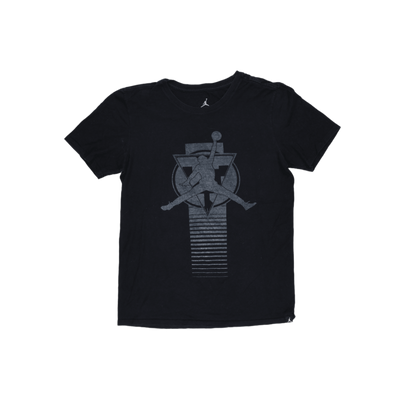 Jordan Black Graphic Logo T-Shirt Men's Small Cotton Crew Neck