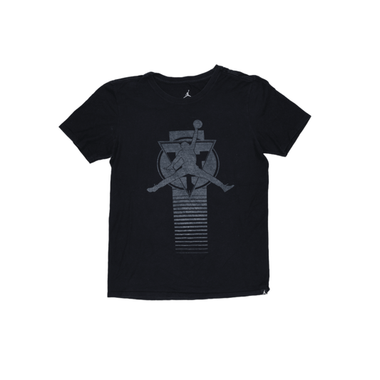 Jordan Black Graphic Logo T-Shirt Men's Small Cotton Crew Neck