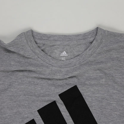 Adidas Classic Grey Logo T-shirt XL Cotton Blend Crew Neck Casual Men's Clothing