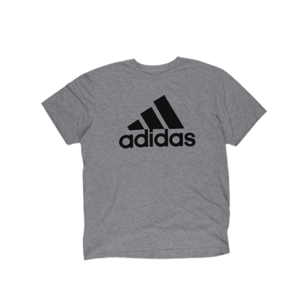 Adidas Classic Grey Logo T-shirt XL Cotton Blend Crew Neck Casual Men's Clothing
