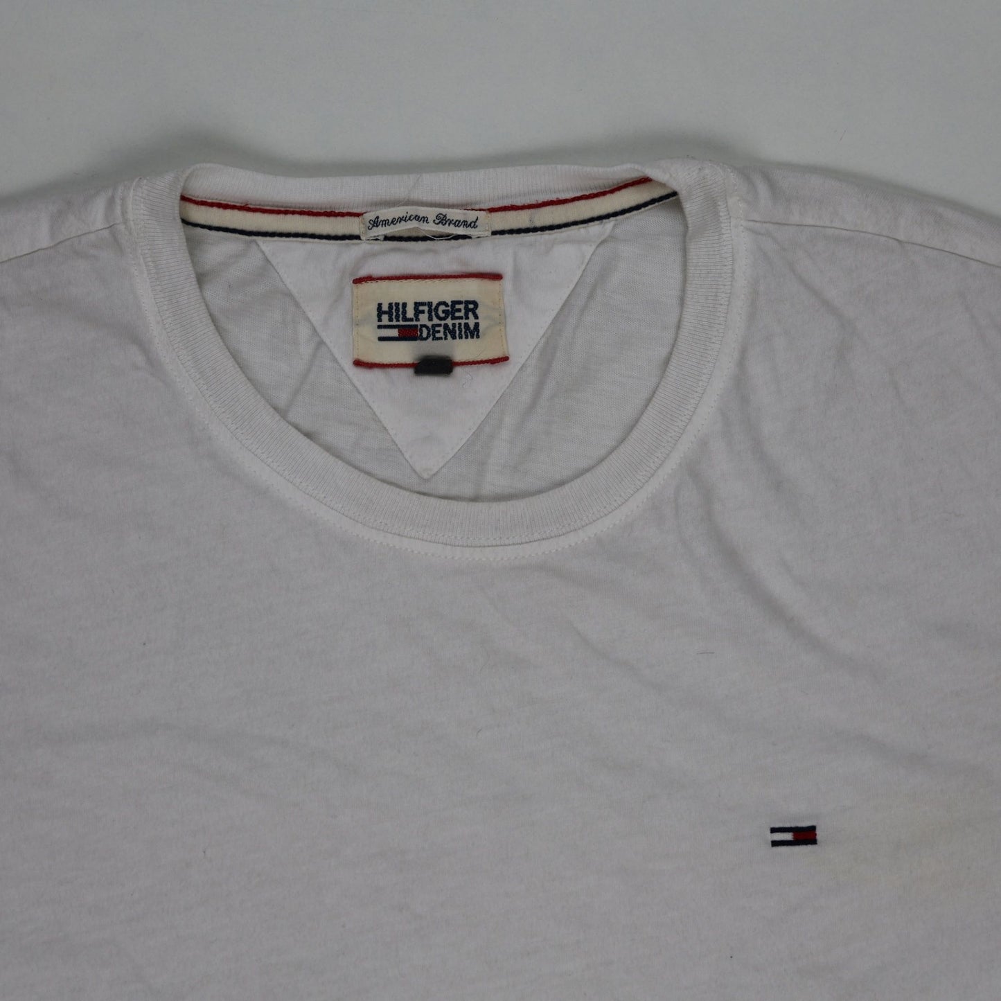 Hilfiger Denim Men's White Crew Neck Cotton T-Shirt Size Medium
