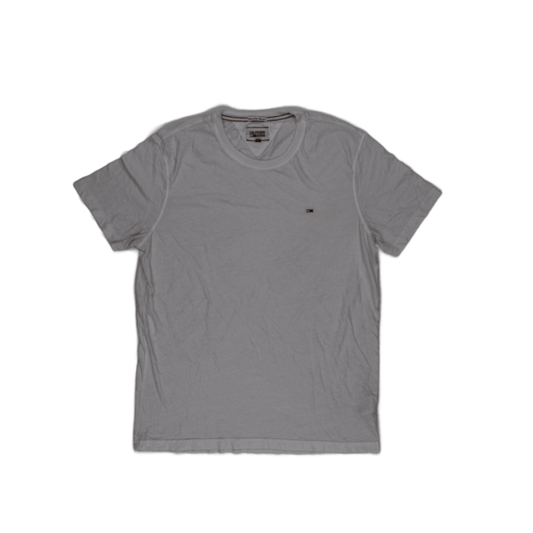 Hilfiger Denim Men's White Crew Neck Cotton T-Shirt Size Medium