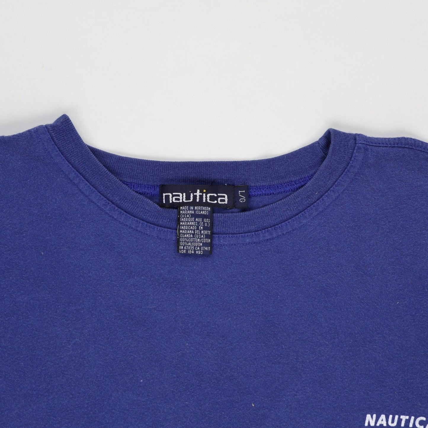 Nautica Vintage J-Class Racing Blue Graphic T-Shirt Men's Large Cotton Crew Neck