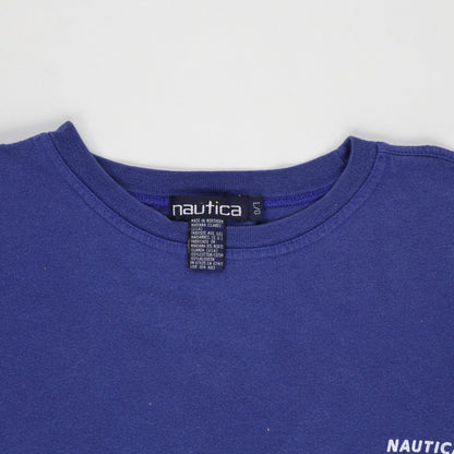 Nautica Vintage J-Class Racing Blue Graphic T-Shirt Men's Large Cotton Crew Neck