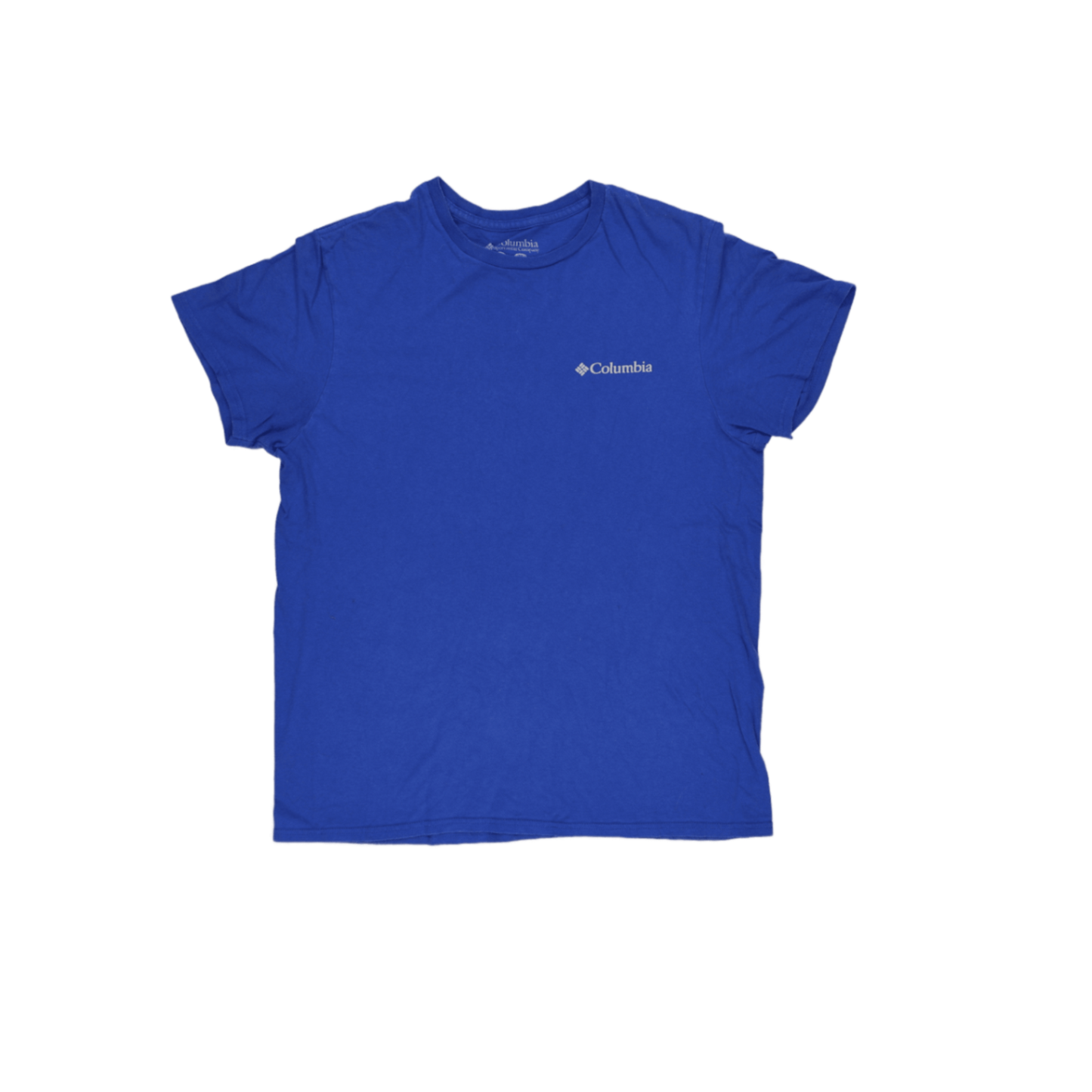 Columbia Blue Logo Print T-Shirt Men's Medium Cotton Crew Neck