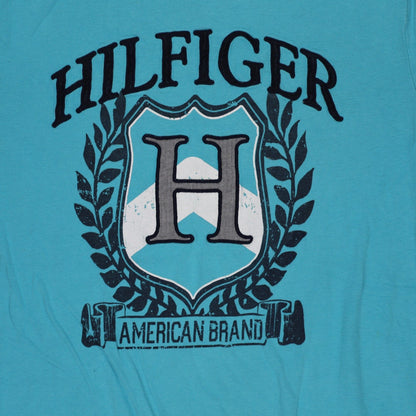 Tommy Hilfiger Blue Graphic Logo T-Shirt Men's Medium Cotton Crew Neck