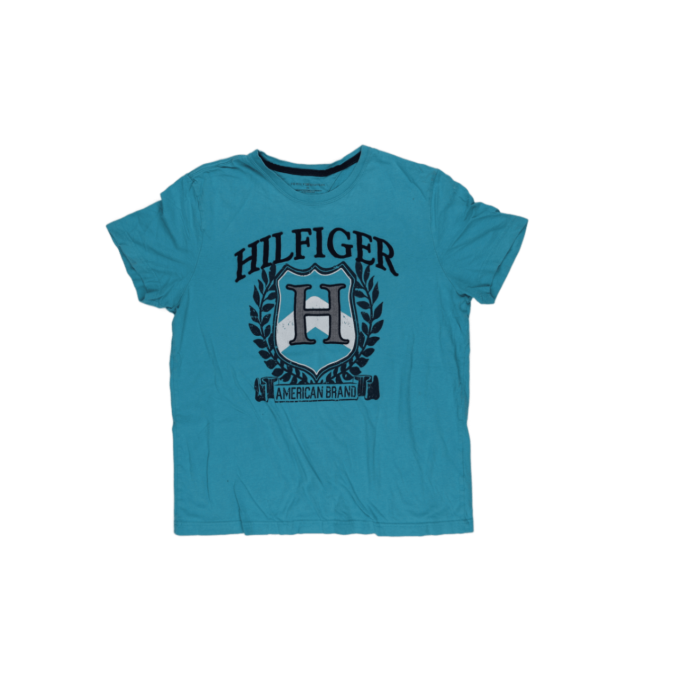 Tommy Hilfiger Blue Graphic Logo T-Shirt Men's Medium Cotton Crew Neck