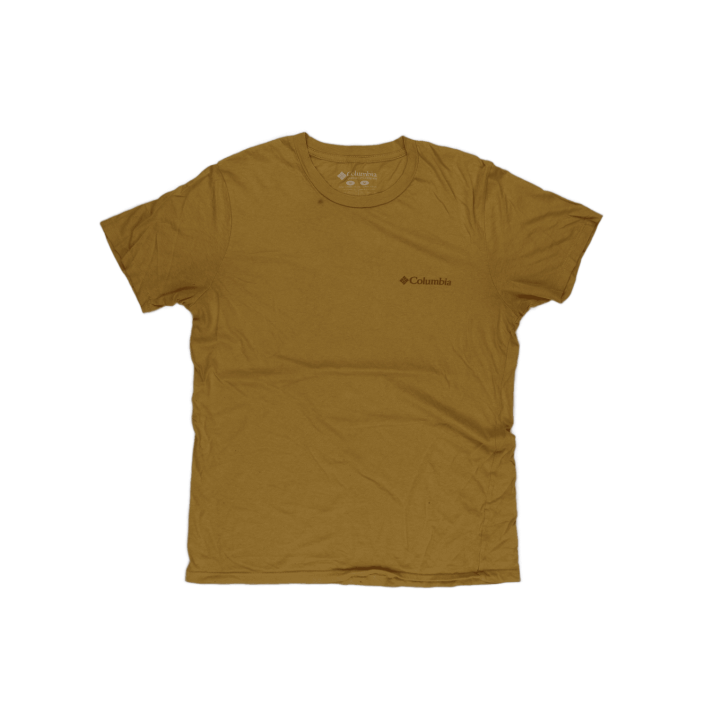 Columbia Mustard Graphic T-Shirt for Men Size Medium Cotton Crew Neck Outdoor Print
