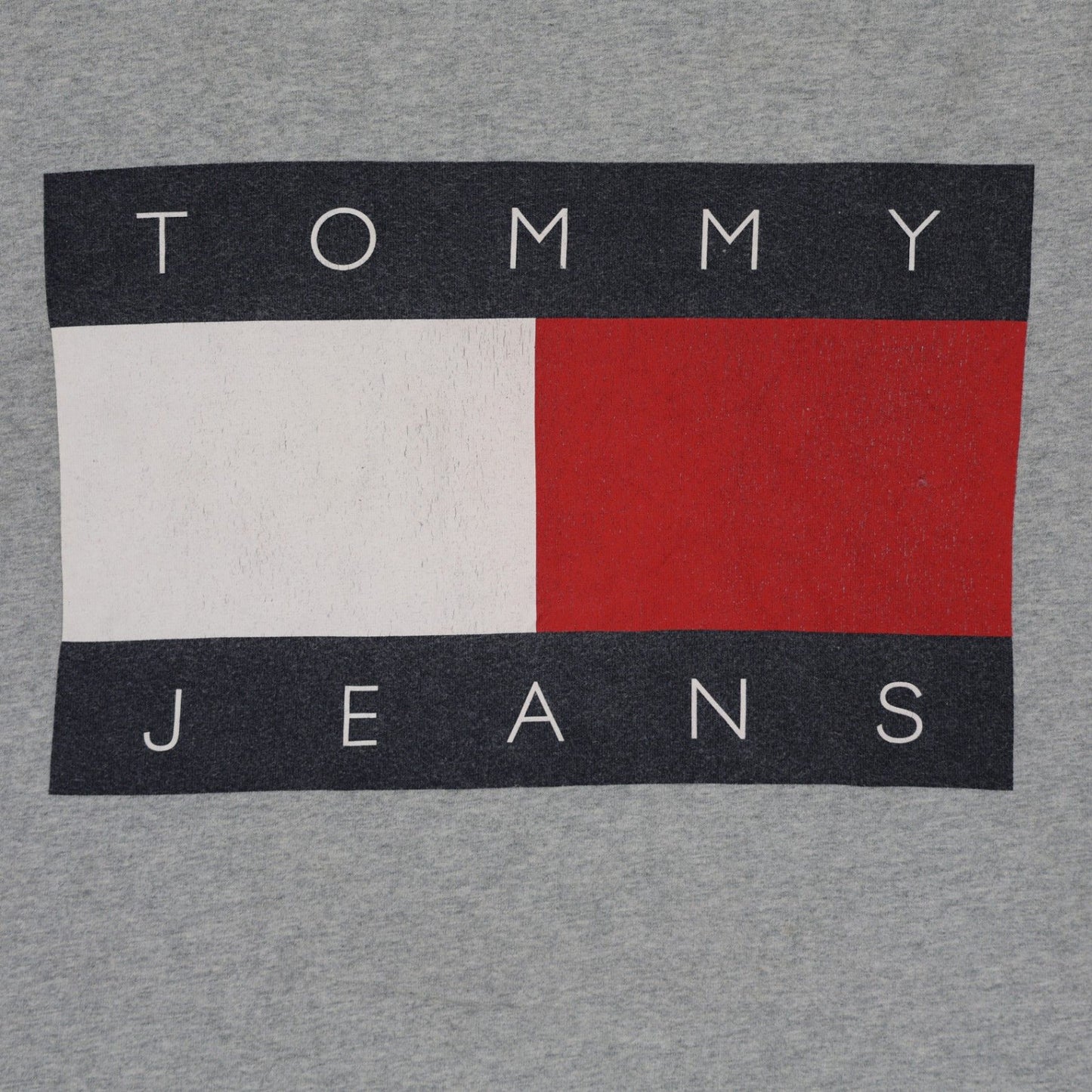 Tommy Jeans Grey XXL Logo Print T-Shirt 100 Percent Cotton Crew Neck Short Sleeve