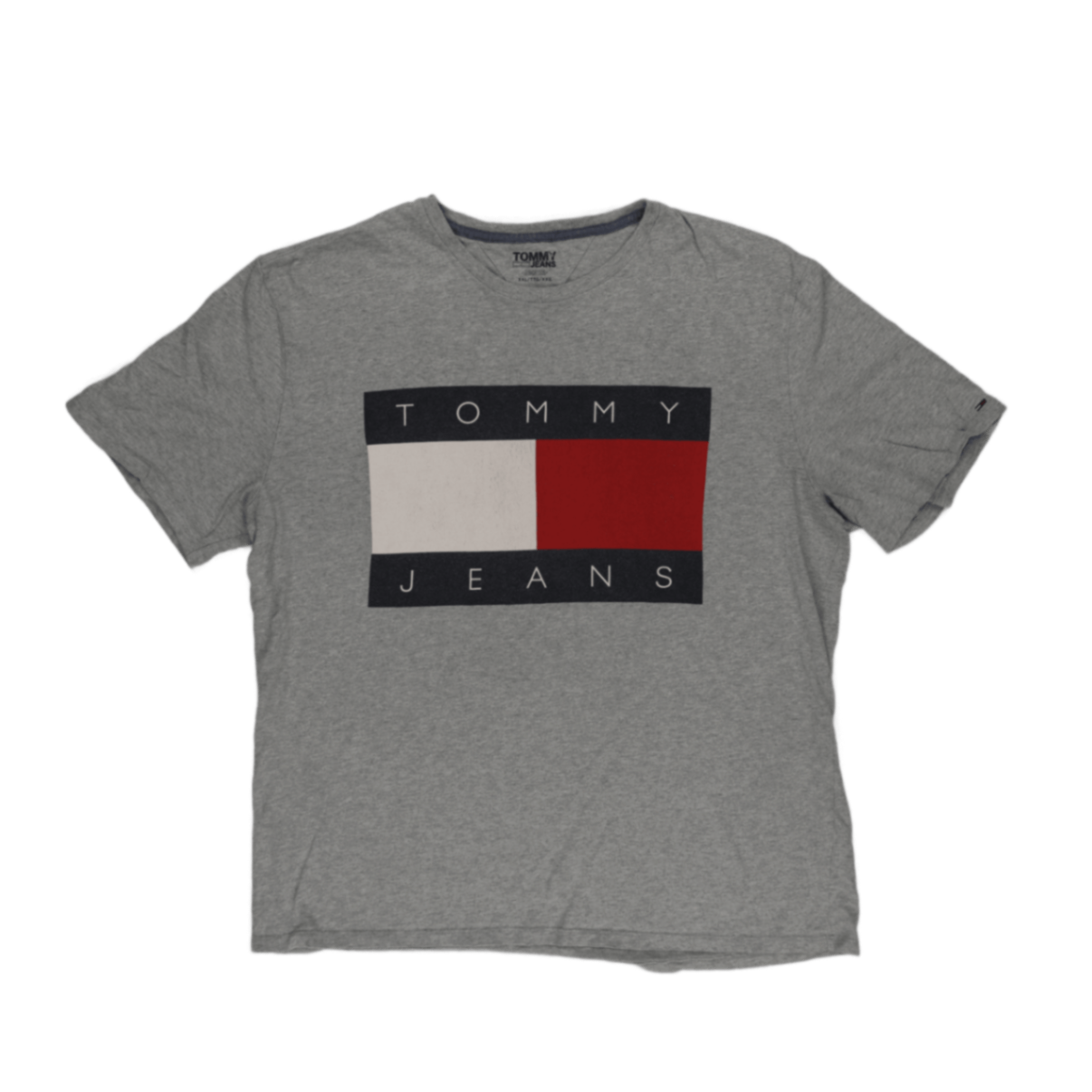 Tommy Jeans Grey XXL Logo Print T-Shirt 100 Percent Cotton Crew Neck Short Sleeve