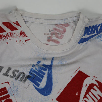 Nike Just Do It Graphic T-Shirt White Multicolour Unisex Size Small Cotton
