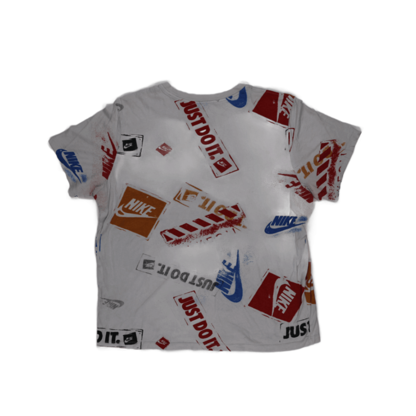 Nike Just Do It Graphic T-Shirt White Multicolour Unisex Size Small Cotton