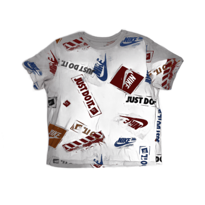 Nike Just Do It Graphic T-Shirt White Multicolour Unisex Size Small Cotton