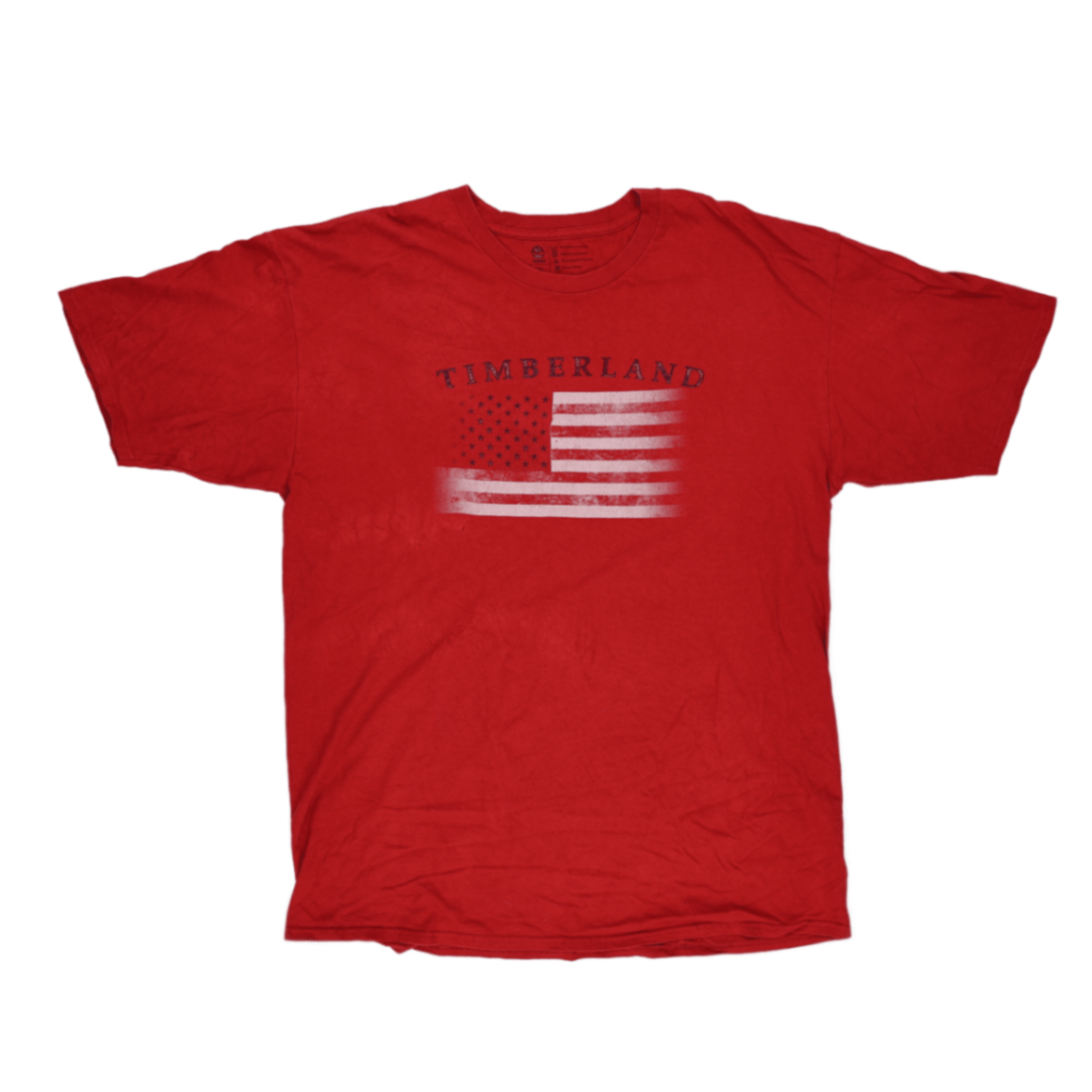 Timberland Red Graphic T-Shirt XL 100% Cotton Crew Neck Vintage USA Flag Print