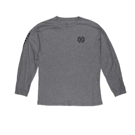 VANS Grey Long Sleeve T-shirt Men's Large Cotton Polyester Crew Neck
