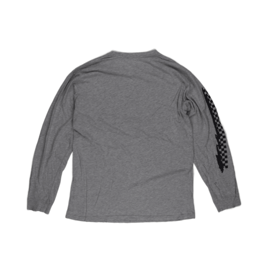 VANS Grey Long Sleeve T-shirt Men's Large Cotton Polyester Crew Neck