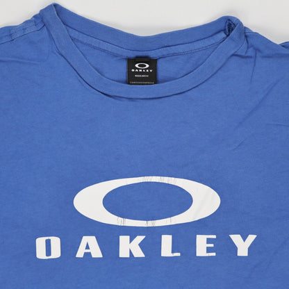 Oakley Blue Regular Fit Logo T-Shirt for Men Size Medium Cotton Casual Crew Neck