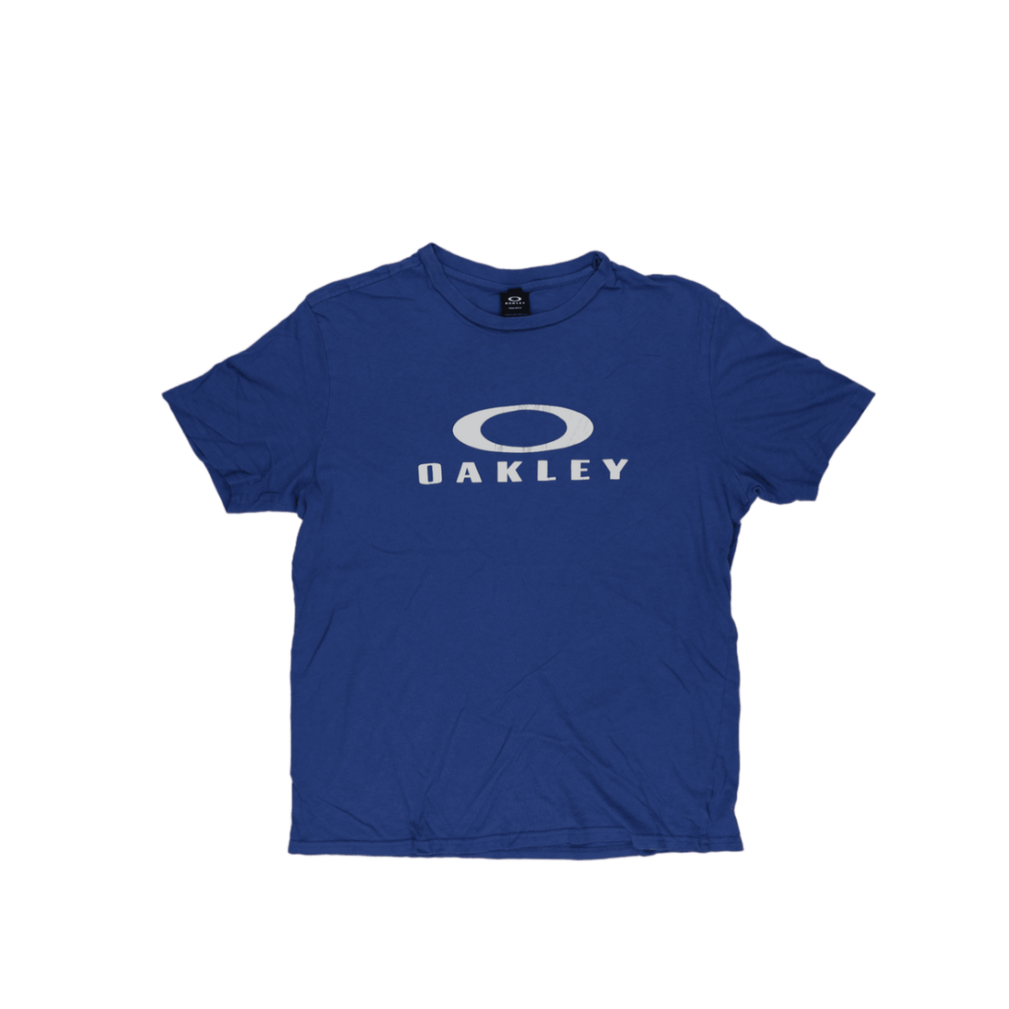 Oakley Blue Regular Fit Logo T-Shirt for Men Size Medium Cotton Casual Crew Neck