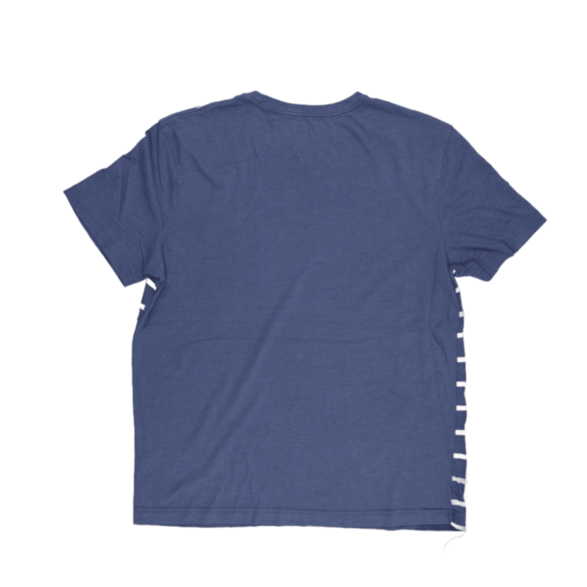 Tommy Hilfiger Blue White Striped T-Shirt Large Cotton Crew Neck