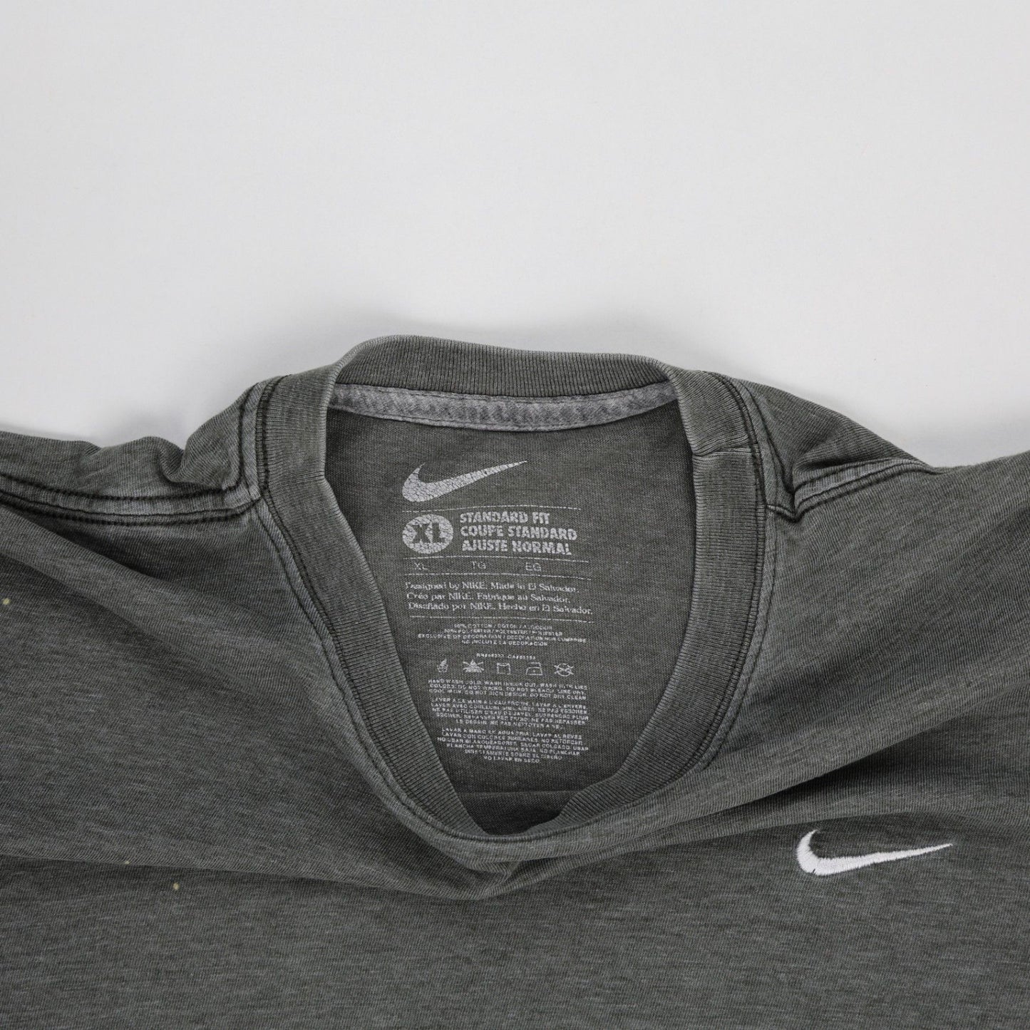 Nike Grey Cotton T-Shirt XL Men's Casual Crew Neck Standard Fit